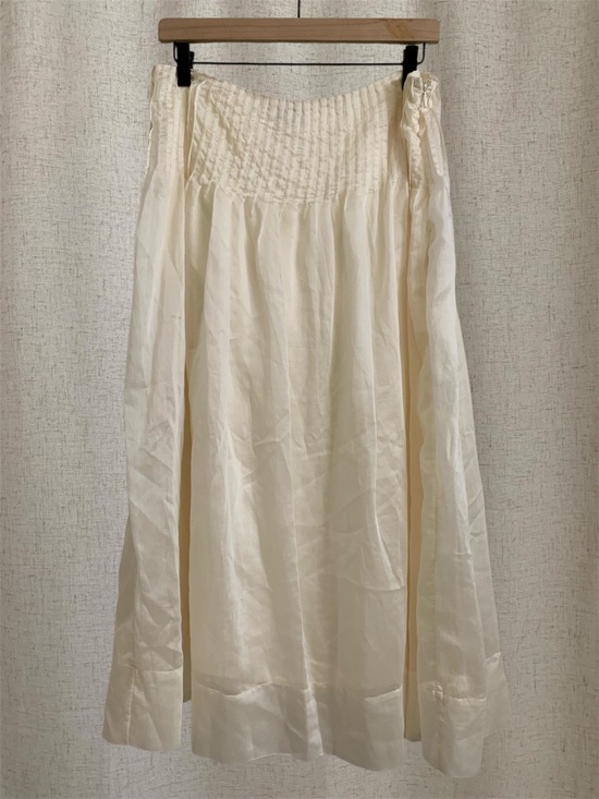 Future Collective Dresses & Skirts - Future Collective Cream Smocked Waist Long Maxi Skirt size 8